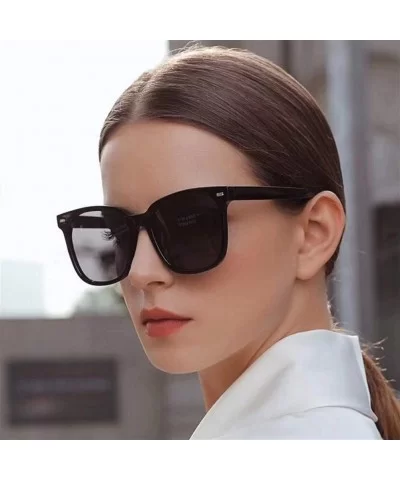 Women Square Sunglasses Vintage Rivet Sun Glasses Female Mirror Glasses Blue Pink UV400 - Clearpinkwhite - CB1902MH9RZ $13.00...