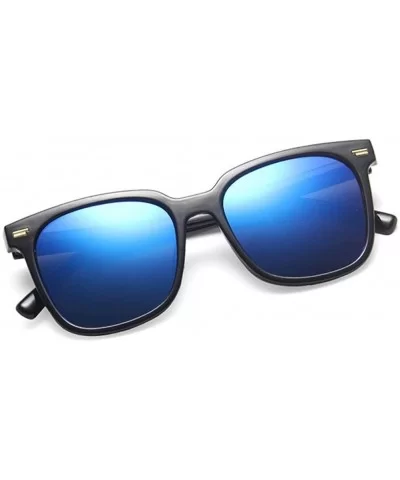 Women Square Sunglasses Vintage Rivet Sun Glasses Female Mirror Glasses Blue Pink UV400 - Clearpinkwhite - CB1902MH9RZ $13.00...