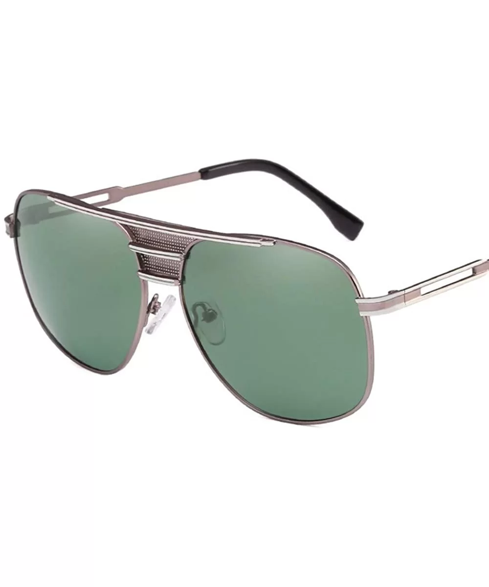 Boxed metal polarizing sunglasses shades European and American style large frame sunglasses - A - C918Q0ILSQM $51.18 Aviator