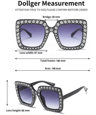 elton john oversized sunglasses for women crystal Diamond Rhinestone bling Thick Frame square glasses - CC19453G4UT $19.39 Sq...