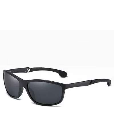 Men's Sports Sunglasses Tr90 Uv400 Driving Sun Glasses for Men Polarized Outdoor Eyewear - Matte Black - CA18A9ME4RK $15.32 S...
