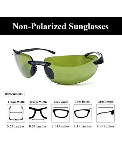 Island Sol Polarized and Non-Polarized Sunglasses Rimless TR90 for Men and Women - Golf - Black Frame - C711AK9C843 $44.33 Sport