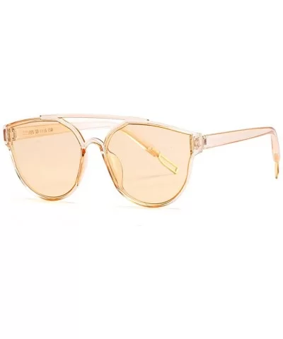 Unisex Sunglasses Retro Black Drive Holiday Oval Non-Polarized UV400 - Yellow - CX18R6XLWCZ $10.04 Oval