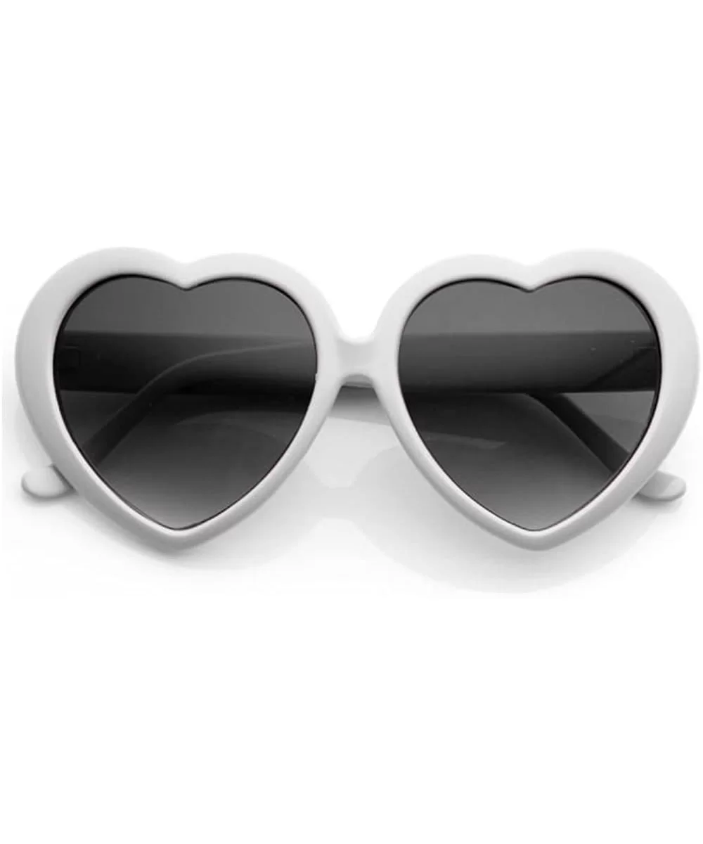 Large Oversized Womens Black Heart Shaped Sunglasses Cute Love Fashion Eyewear - 52mm - C117YIZSOO0 $12.50 Wayfarer