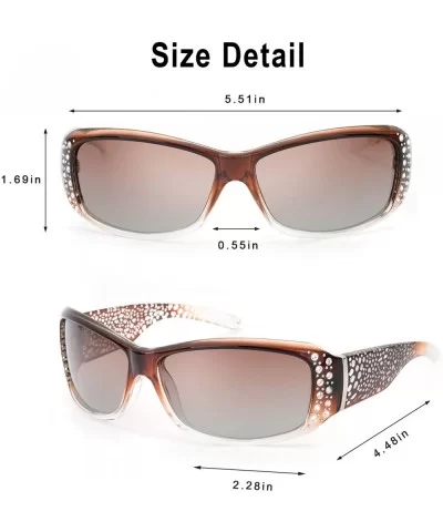 Rhinestone Polarized Sunglasses for Women - 100% UV400 Protection Driving/Fishing/Shopping Women Sunglasses - CF19803XYNU $40...