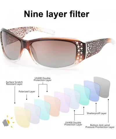 Rhinestone Polarized Sunglasses for Women - 100% UV400 Protection Driving/Fishing/Shopping Women Sunglasses - CF19803XYNU $40...