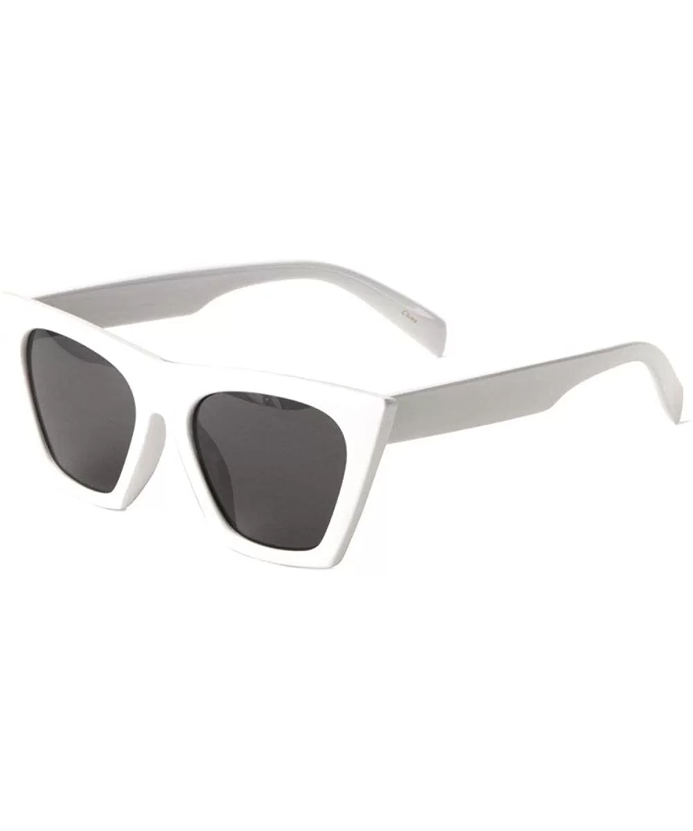 Sharp Square Cat Eye Crystal Color Sunglasses - White - C4198D9GO89 $20.17 Square