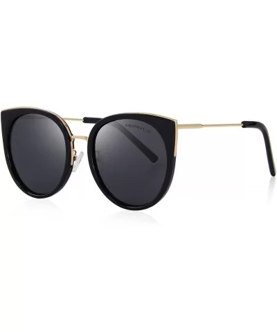 Cat Eye Sunglasses Women Retro Polarized Brand Sun Glasses S6018 - Black - CN186CTCM33 $21.76 Square