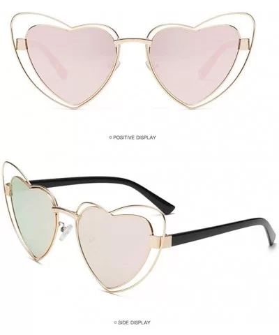 Sunglasses for Women Heart Sunglasses Vintage Sunglasses Retro Oversized Glasses Eyewear - E - C418QRMANOY $10.15 Oversized