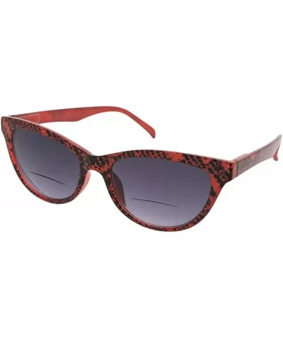 Small Cat Eye Animal Print Womens Bifocal Sunglasses B77 - Red Pattern Frame Gray Lenses - CE18H8NUGLG $21.41 Cat Eye