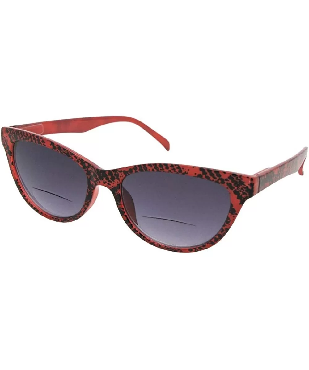 Small Cat Eye Animal Print Womens Bifocal Sunglasses B77 - Red Pattern Frame Gray Lenses - CE18H8NUGLG $21.41 Cat Eye