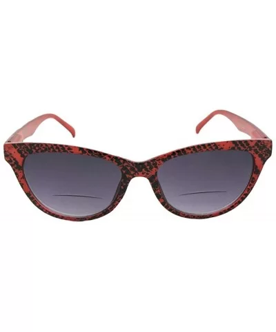 Small Cat Eye Animal Print Womens Bifocal Sunglasses B77 - Red Pattern Frame Gray Lenses - CE18H8NUGLG $21.41 Cat Eye