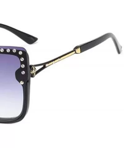 Fashion classic sunglasses - large frame sunglasses women's men's UV protection diamond sunglasses - F - C818RS7ON6H $74.65 A...