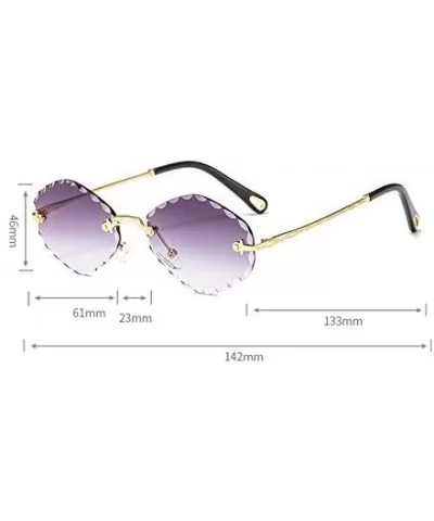 Women Men Rimless Sunglasses Trending Gradient Tint Lens Sun Glasses Irregular Square Shade - Yellow - CN18Y6I7OUL $35.80 Square