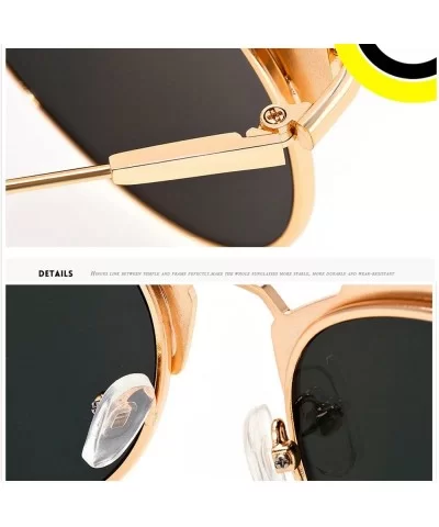 Aviator Mirrored Flat Lenses Metal Frame Women Sunglasses UV400 - Gray Lens - C71840UAQZ3 $19.99 Aviator