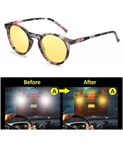 Round Night-Driving Glasses - Polarized Anti Glare Night-Vision Glasses for Driving Fishing - CH19330HAW3 $27.51 Round
