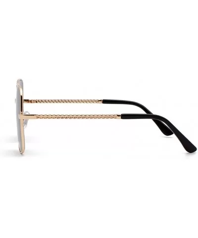 Unisex Rectangular Sunglasses Composite-UV400 Lens Sunglasses - Coffee - CT1903HZHKQ $19.85 Rectangular