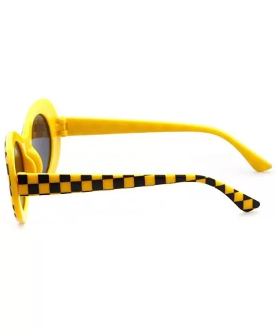 Clout Goggles Oval Sunglasses for Women Men - Mod Fashion Kurt Cobain Sunglasses - Yellow - CB18MERGLTW $12.80 Goggle