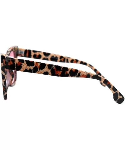 Womens Square Cateye Sunglasses Retro Chic Fashion Shades UV 400 - Leopard Print (Pink) - CL1940R9OA3 $14.28 Square