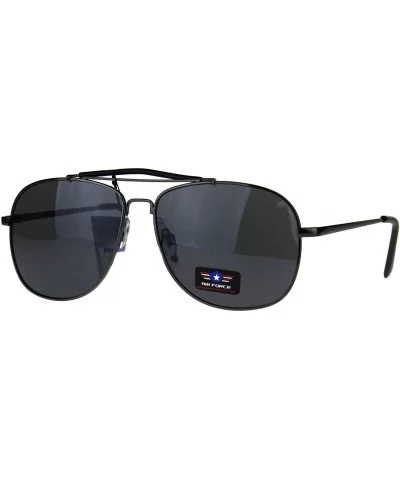 Air Force Sunglasses Vintage Square Aviator Metal Frame UV 400 - Gunmetal (Black) - CN189D9DXA2 $14.03 Aviator