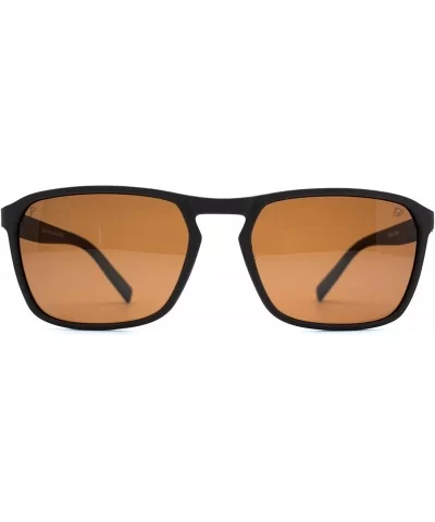 p630 Rectangular Style Polarized- for Mens 100% UV PROTECTION - Blackyellow-black - CM192TGX6W8 $38.47 Rectangular