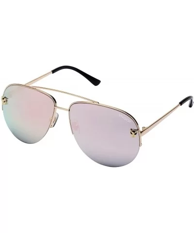 Aviator Sunglasses Military Style Polarized UV400 for Men and Women - Pink - CX184ZTKACZ $13.12 Aviator