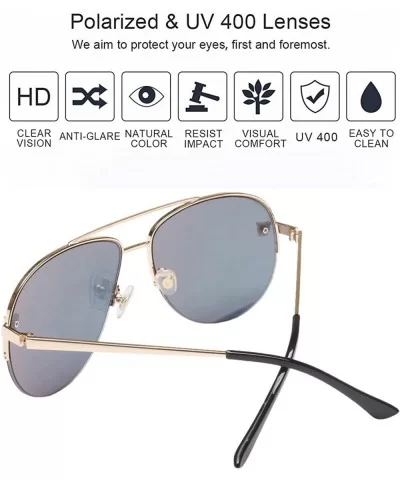 Aviator Sunglasses Military Style Polarized UV400 for Men and Women - Pink - CX184ZTKACZ $13.12 Aviator