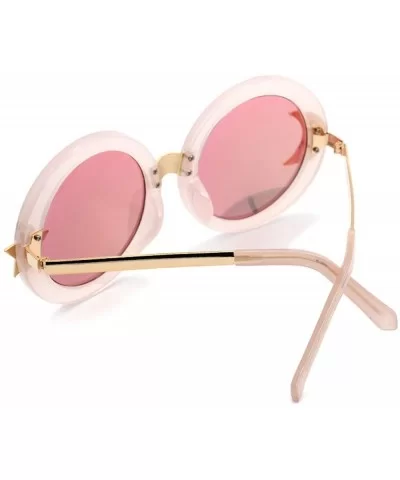 Women's JTSF813 Glitter Acetate Star Moon Embellishment Round Sunglasses - C5-pink+pink - CD12ECS3SG5 $29.53 Round