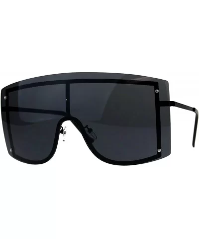 SUPER Oversized Shield Sunglasses Womens Fashion Cover Shades UV 400 - Black (Black) - CN18DS85755 $22.74 Shield