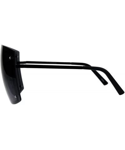 SUPER Oversized Shield Sunglasses Womens Fashion Cover Shades UV 400 - Black (Black) - CN18DS85755 $22.74 Shield