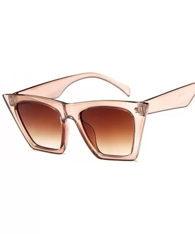 Square Sunglasses Man/Women Cat Eye Sun Glasses Classic Vintage UV400 Outdoor - Champagne - CP198XMIWAZ $13.21 Square