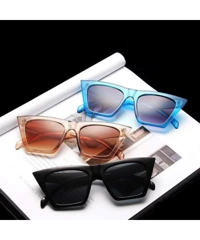 Square Sunglasses Man/Women Cat Eye Sun Glasses Classic Vintage UV400 Outdoor - Champagne - CP198XMIWAZ $13.21 Square