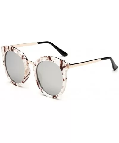 Fashion Sunglasses Oval Retro Reflective Mirror Sunglasses - White - C212GY8R9F7 $12.82 Oval