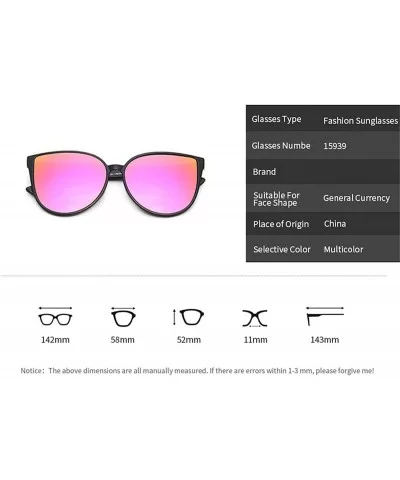 2019 New Sunglasses Women Driving Mirrors vintage For Women cat eye Reflective flat lens Sun Glasses - C2 - CT18W6I9UWI $17.1...