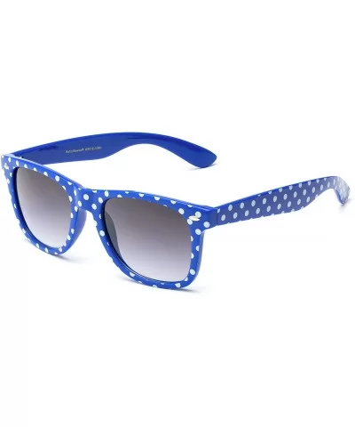 Polka Dot Retro Fashion Sunglasses - 100% UV400 - Royal Blue - C8195HD55Y7 $13.19 Sport