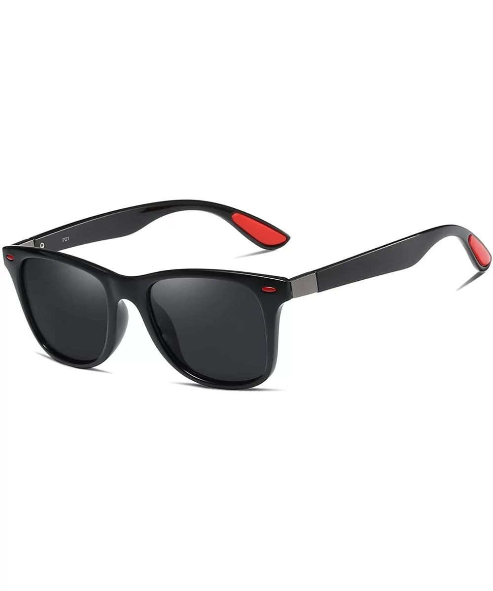 Men Polarized Sunglasses Classic Square Lens PC Frame for Driving Fishing Golf Uv 400 - Black Grey - CH1927ADUT3 $22.67 Sport