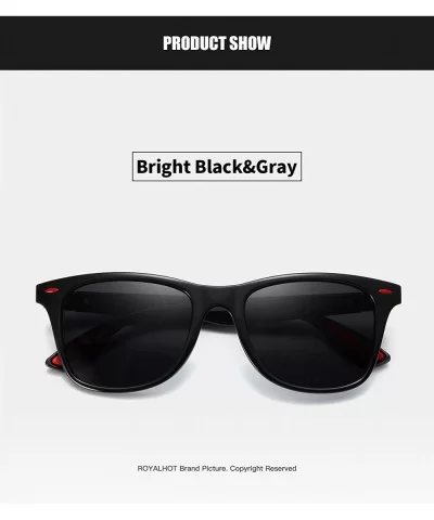 Men Polarized Sunglasses Classic Square Lens PC Frame for Driving Fishing Golf Uv 400 - Black Grey - CH1927ADUT3 $22.67 Sport