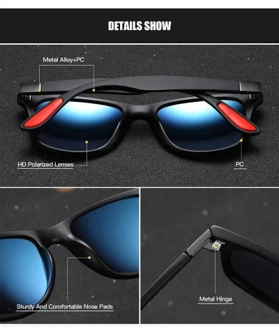 Men Polarized Sunglasses Classic Square Lens PC Frame for Driving Fishing Golf Uv 400 - Black Grey - CH1927ADUT3 $22.67 Sport