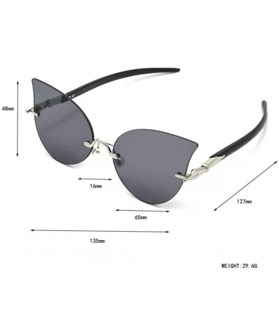 Sunglasses for Women UV400 Protection Fishing and Driving Travelling Trendy Rimless Cat Eye - Gray/Pink - C218WR8G504 $29.40 ...