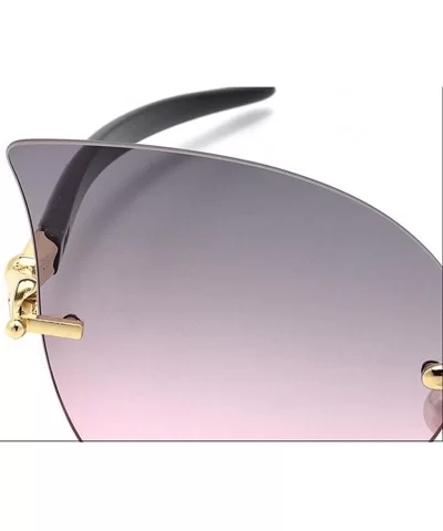 Sunglasses for Women UV400 Protection Fishing and Driving Travelling Trendy Rimless Cat Eye - Gray/Pink - C218WR8G504 $29.40 ...