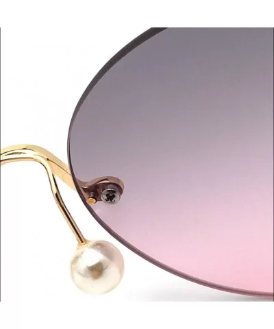 Sunglasses for Women UV400 Protection Fishing and Driving Travelling Trendy Rimless Cat Eye - Gray/Pink - C218WR8G504 $29.40 ...