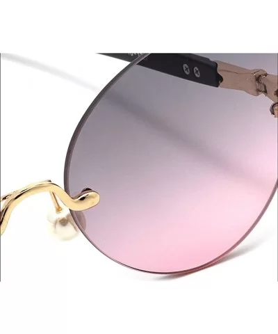 Sunglasses for Women UV400 Protection Fishing and Driving Travelling Trendy Rimless Cat Eye - Gray/Pink - C218WR8G504 $29.40 ...