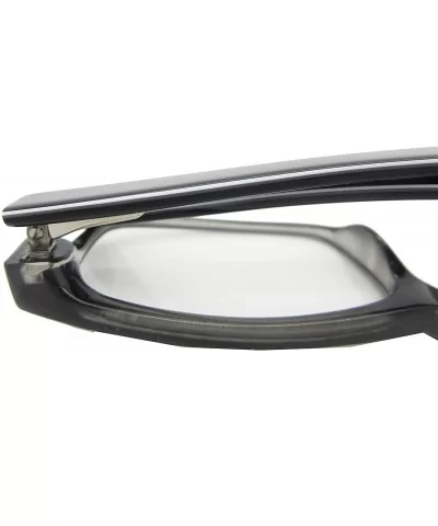 Acetate Temple Reading Glasses 1933 52mm(big) - Black White - CF12CS3S7VH $41.33 Rectangular