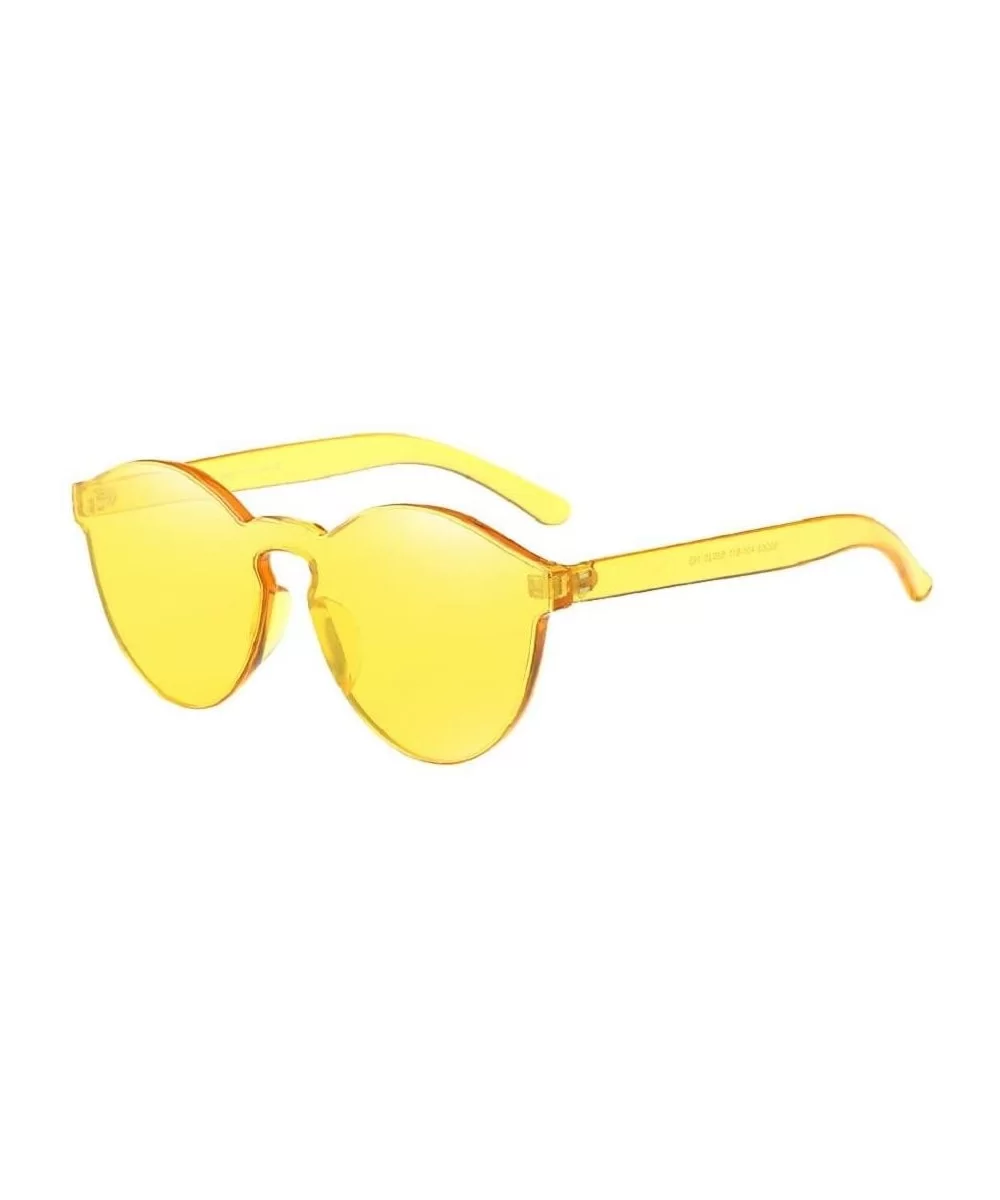 Candy Colored Glasses - Women Fashion Cat Eye Shades Sunglasses Integrated UV Eyewear (Yellow) - Yellow - C918E4N6HIZ $11.05 ...