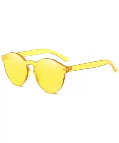 Candy Colored Glasses - Women Fashion Cat Eye Shades Sunglasses Integrated UV Eyewear (Yellow) - Yellow - C918E4N6HIZ $11.05 ...