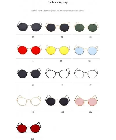 Men's Sunglasses Fashion Round Eyeglasses Metal Frame Women Driving Sun Glasses UV400 Protection Eyewear - C018X9II28R $26.66...