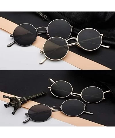 Men's Sunglasses Fashion Round Eyeglasses Metal Frame Women Driving Sun Glasses UV400 Protection Eyewear - C018X9II28R $26.66...