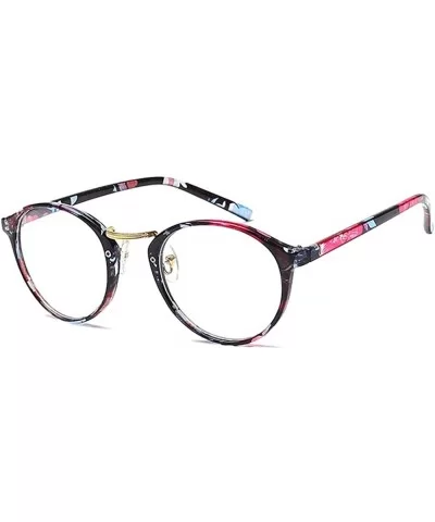 Women Glasses-Retro Fashion Lightweight Black Frame Clear Lenses Glasses - Floral - CO18A8AY0TC $11.57 Oval