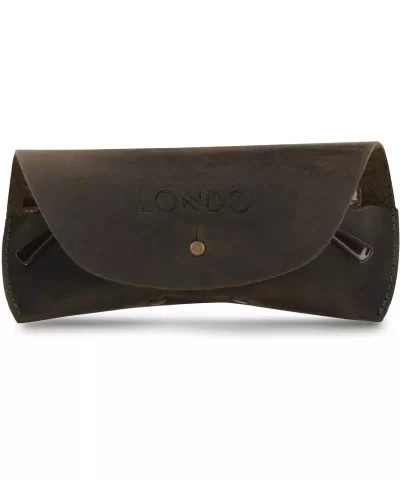 Genuine Leather Eyeglass Case with Button Closure - Green - C618TY0OLDL $21.71 Aviator