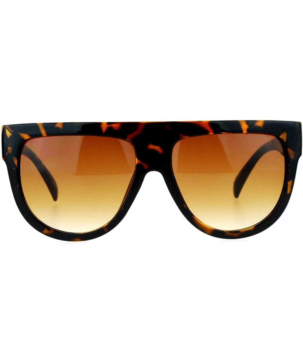 Retro Oversized Flat Top Mafia Mobster Thick Plastic Fashion Sunglasses - Tortoise - CK1260I0AHJ $13.47 Oversized